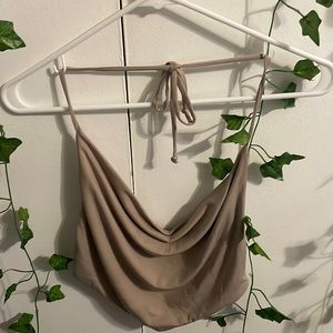 Cute Tan Adjustable String Top
